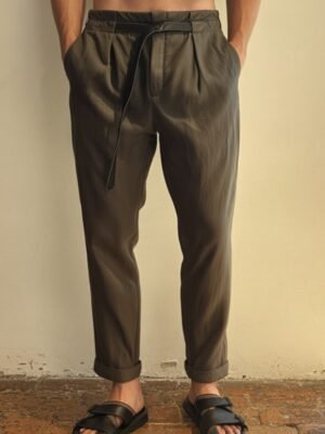 Relaxed Fit Trousers with Belt